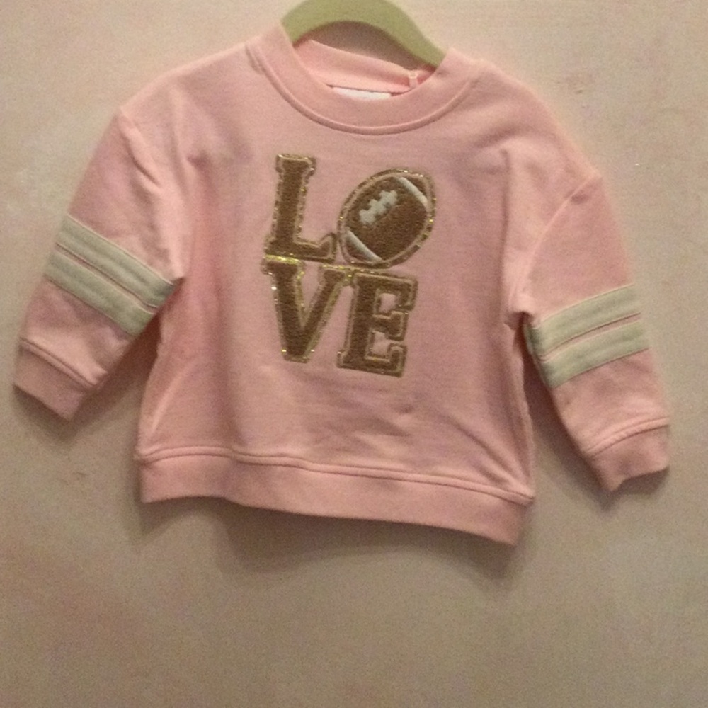 Pink Girls' Love Football Sweatshirt - Kids